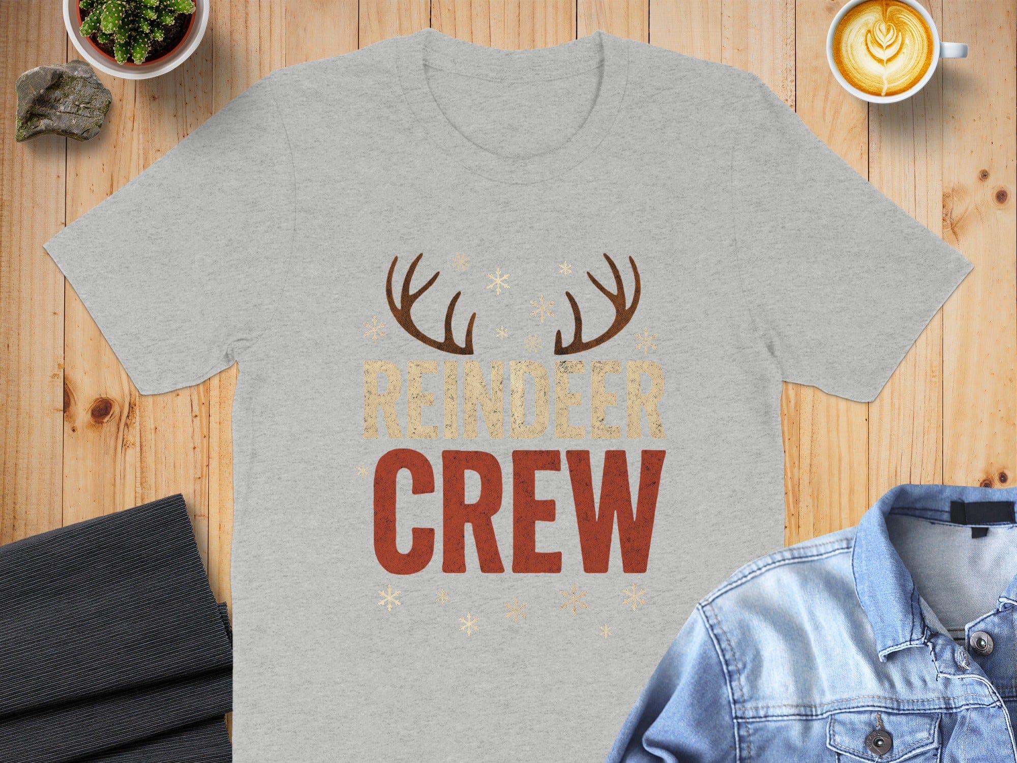 Reindeer Crew Graphic Tee Perfect for Holiday Cheer