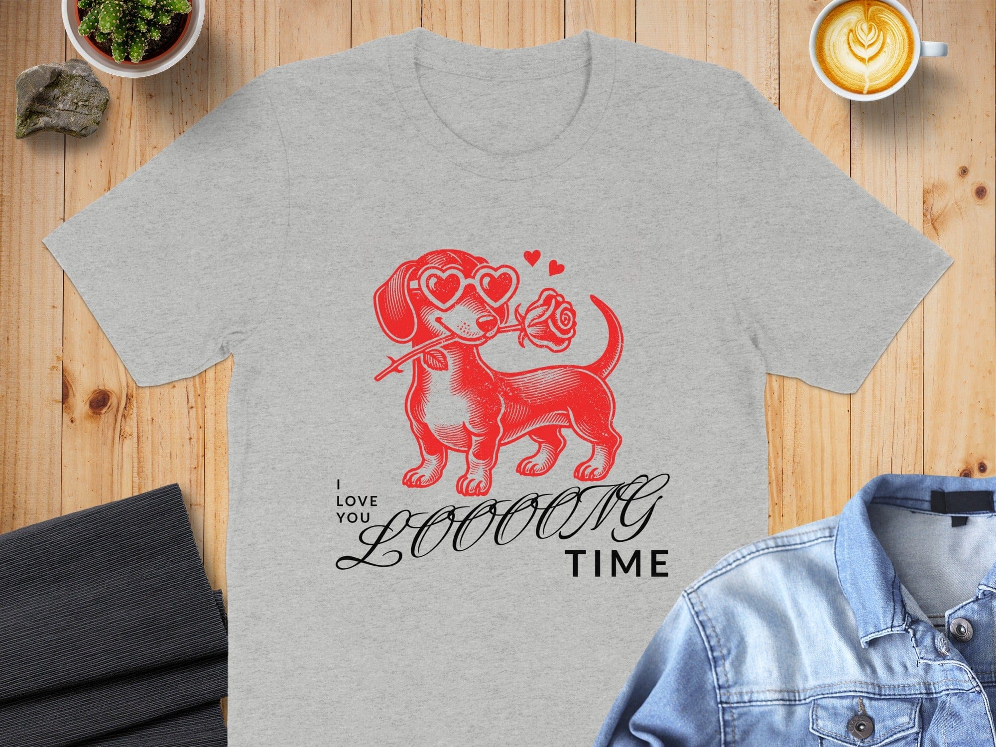 I Love You Loooong Time Cute Dog Graphic Shirt