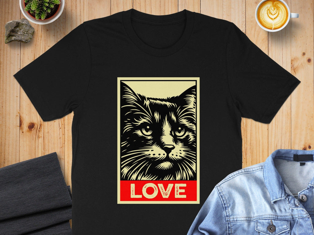 Love Cat Graphic Design T-Shirt for Pet Enthusiasts