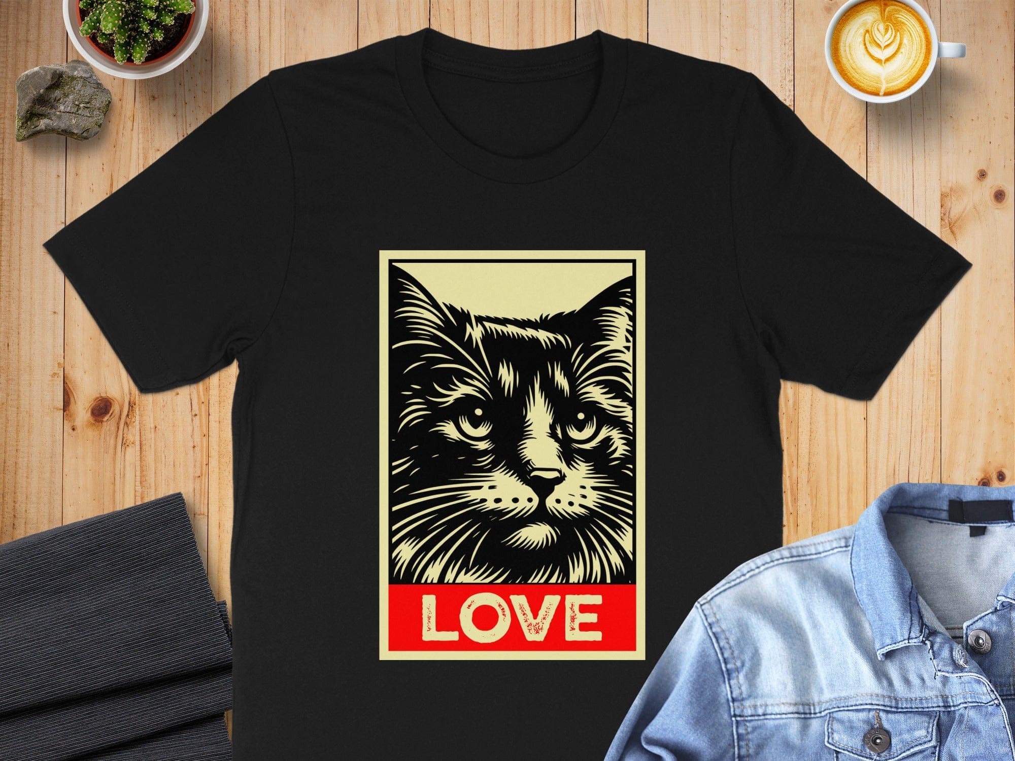 Love Cat Graphic Design T-Shirt for Pet Enthusiasts