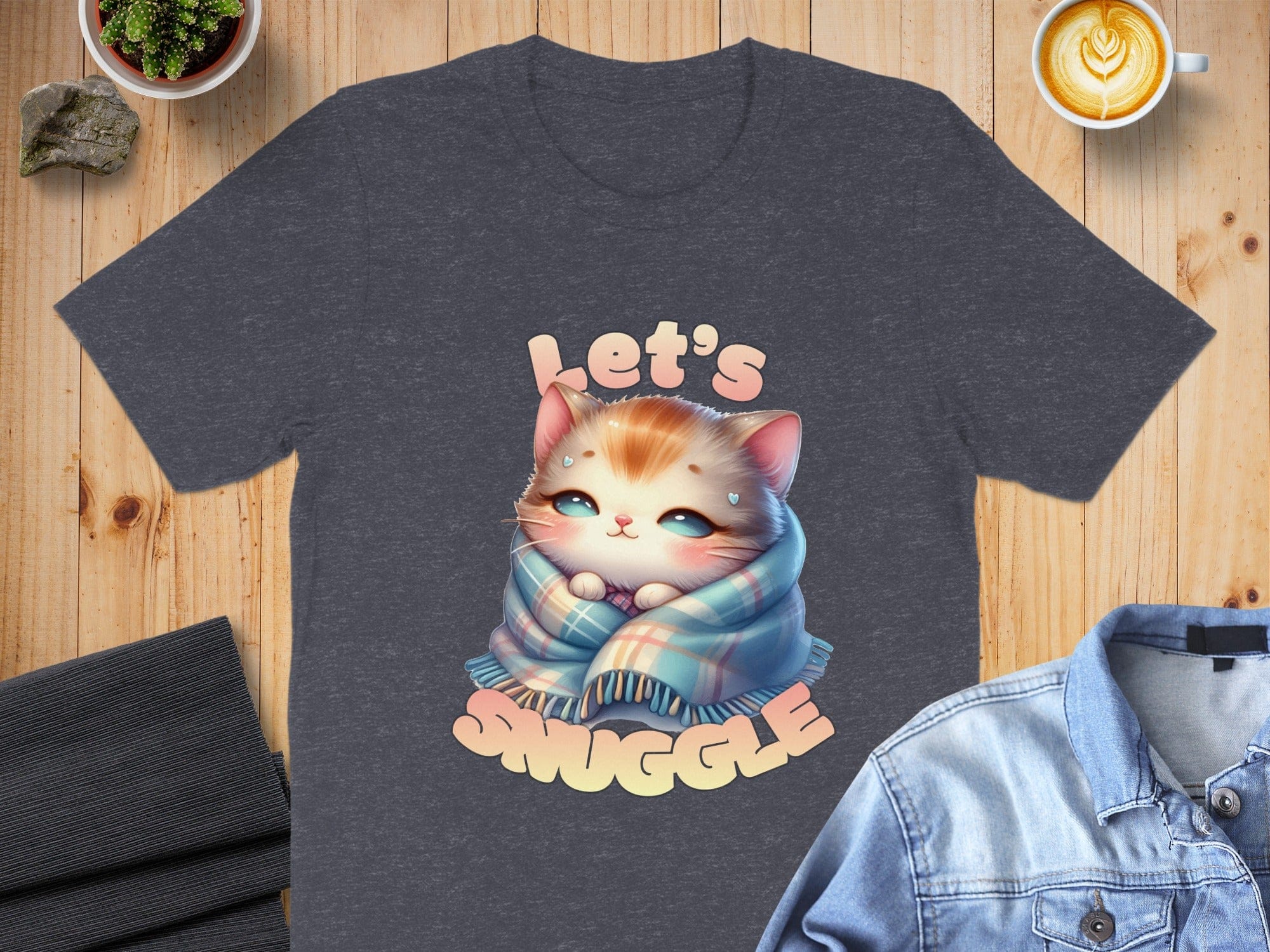 Cute Cat Let's Snuggle Graphic Tee product