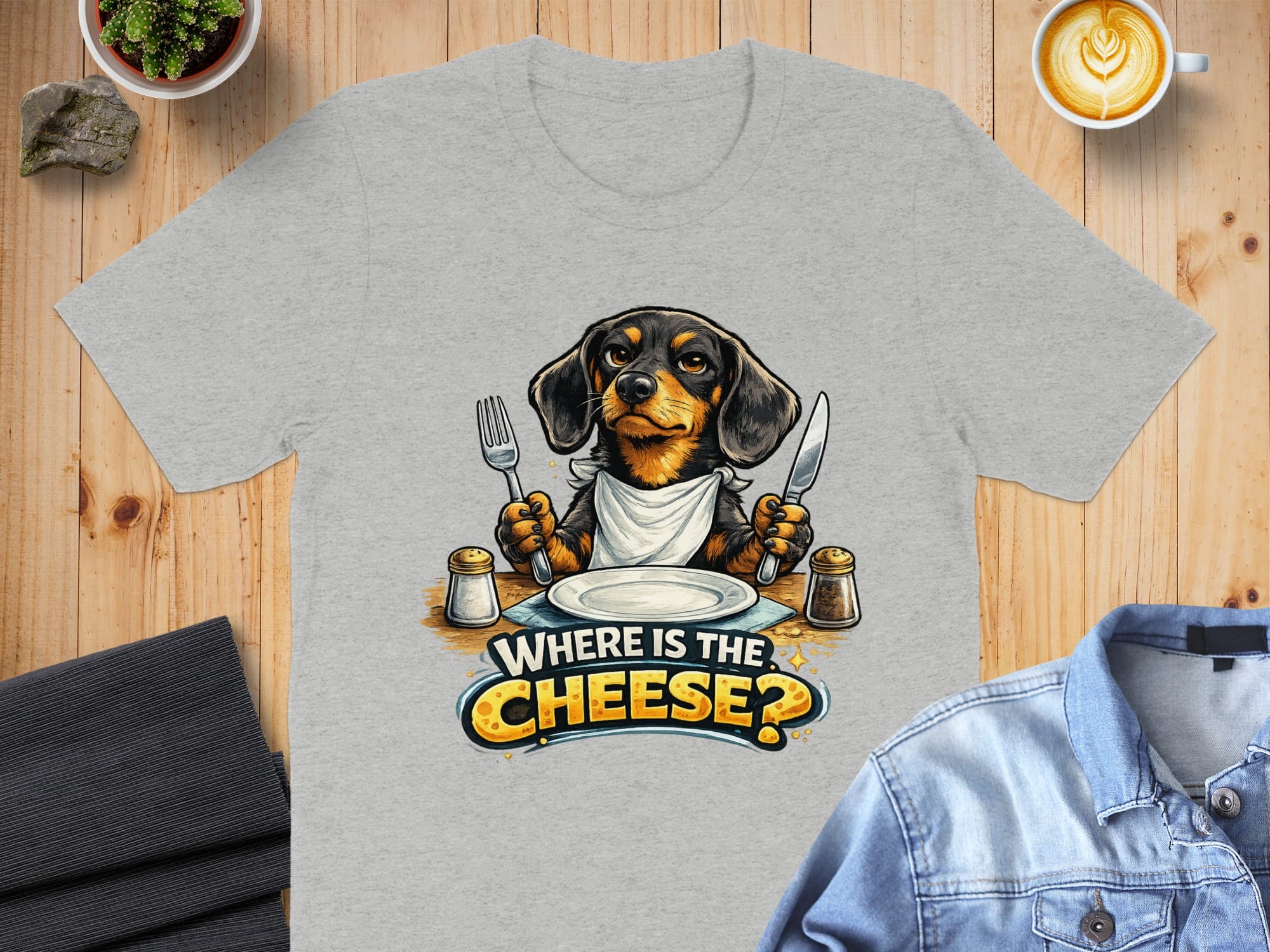 Where Is The Cheese Dog with Fork and Knife T-shirt