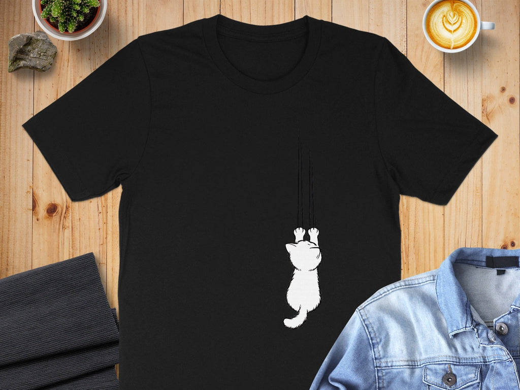 Cute Cat Climbing T-Shirt Perfect for Pet Lovers