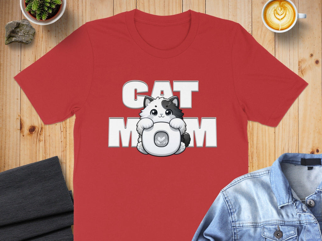 Cute Cat Mom Graphic Tee for Feline Lovers