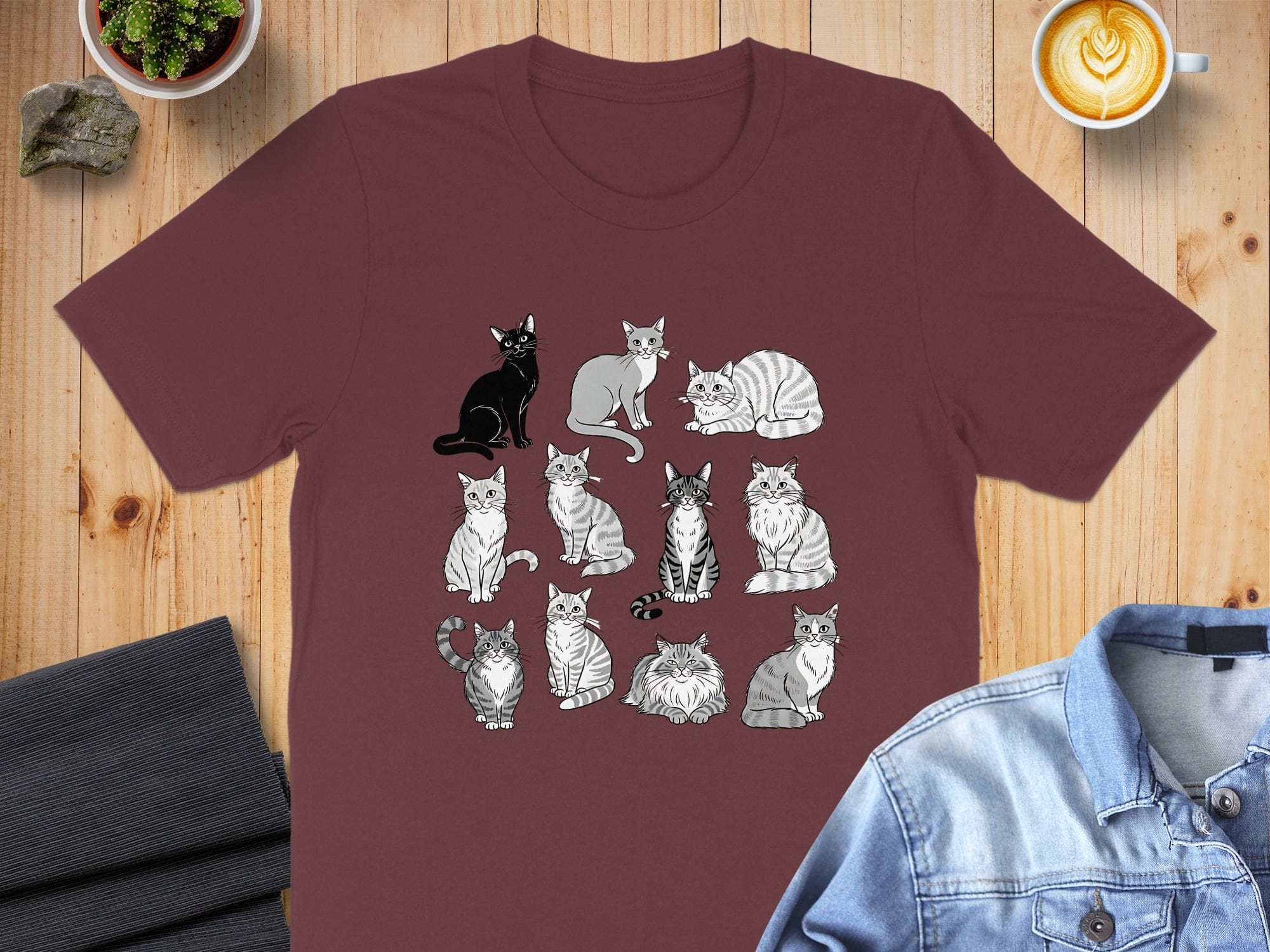 Cats with Various Poses and Expressions T-shirt