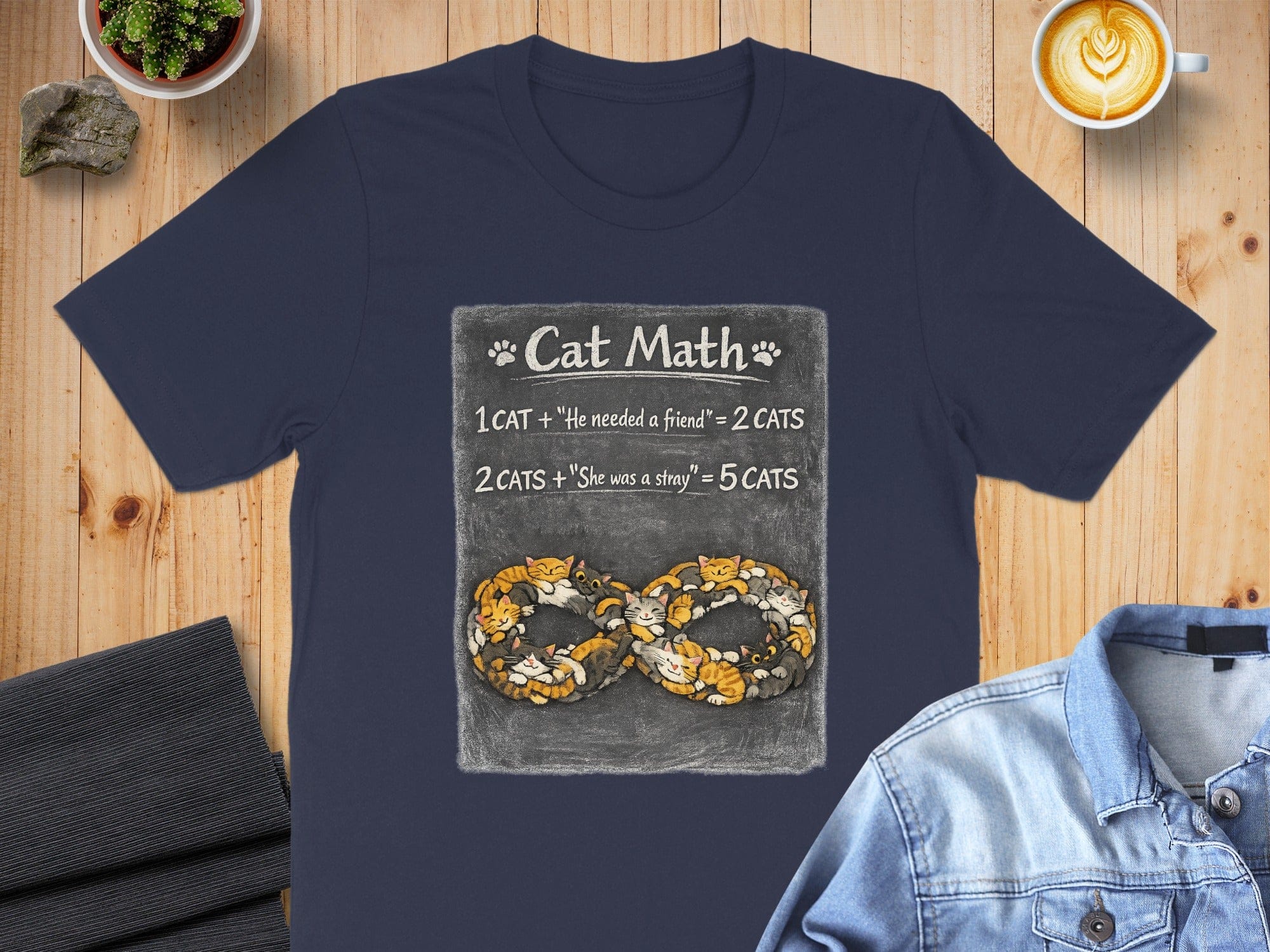 Cat Math Funny Graphic Tees Humorous Cats Design Shirt
