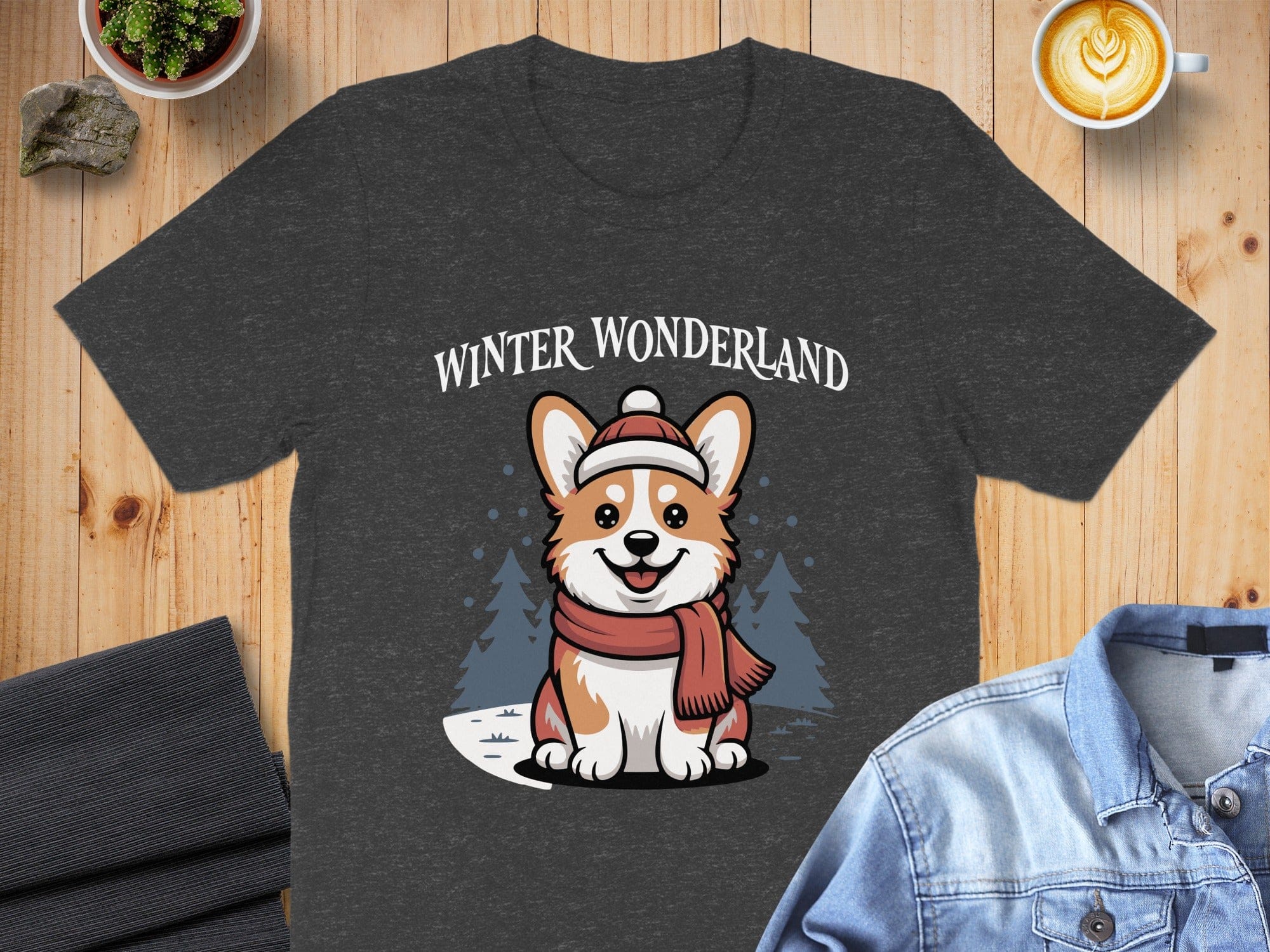 Adorable Corgi Winter Wonderland Graphic Tee