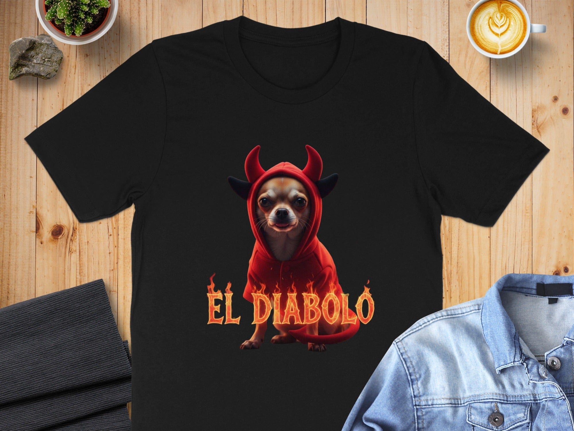 Adorable El Diablo Chihuahua Graphic T-shirt