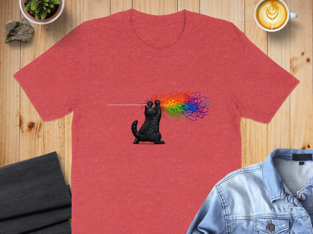 Cat Creating Rainbow Artwork T-shirt