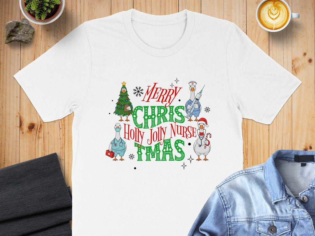 Merry Chris Holly Jolly Nurse Xmas T-shirt