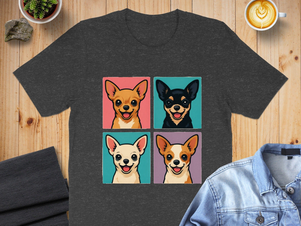 Colorful Pop Art Dog Faces Graphic T-shirt