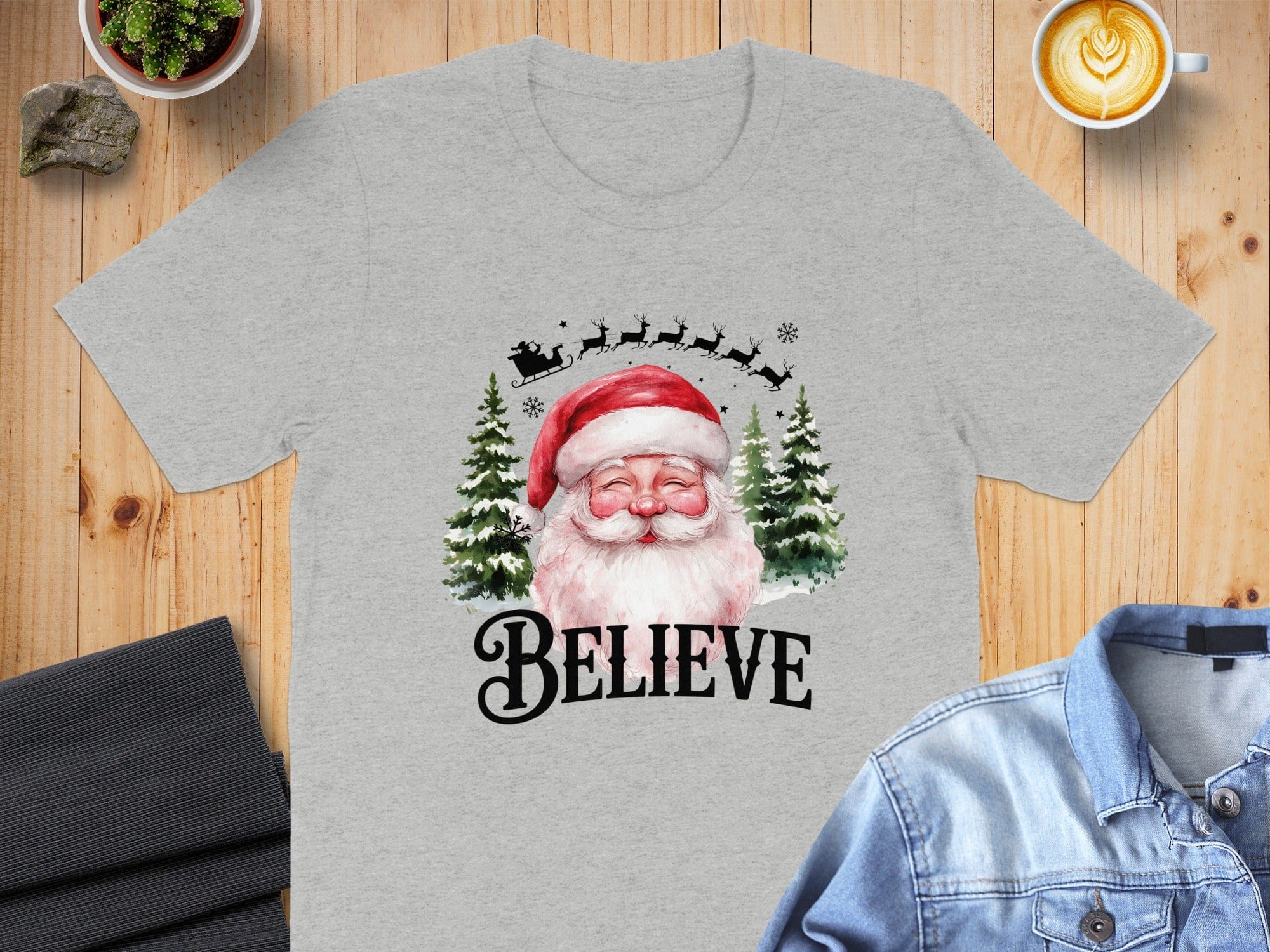 Believe Santa Claus Christmas T-shirt