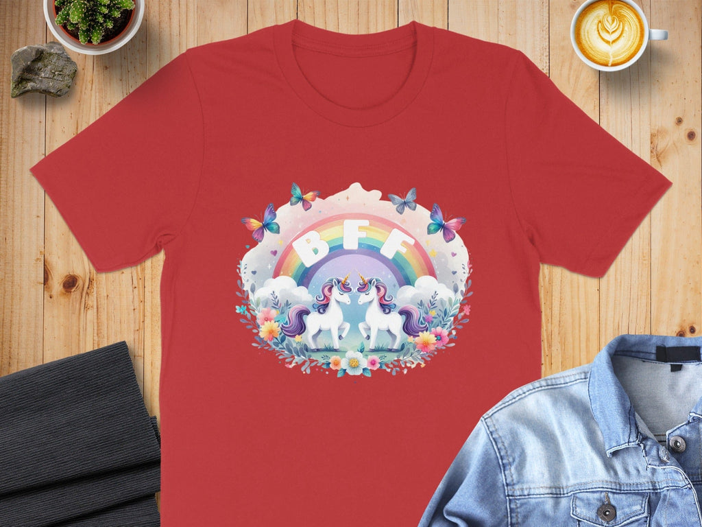 Colorful Unicorn BFF Graphic Tee Shirt for Fun Product
