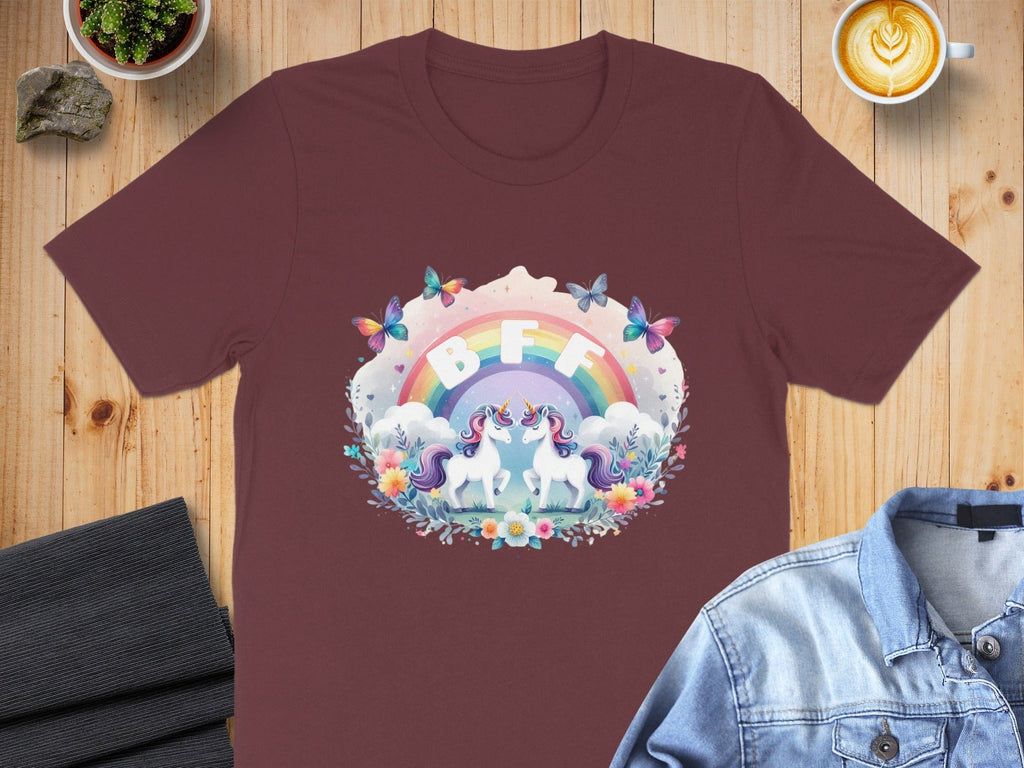 BFF Rainbow Unicorns and Butterflies T-shirt