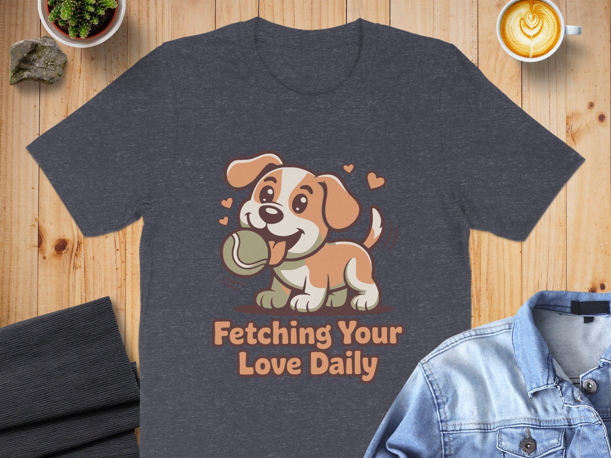 Fetching Your Love Daily Cute Dog Design T-shirt
