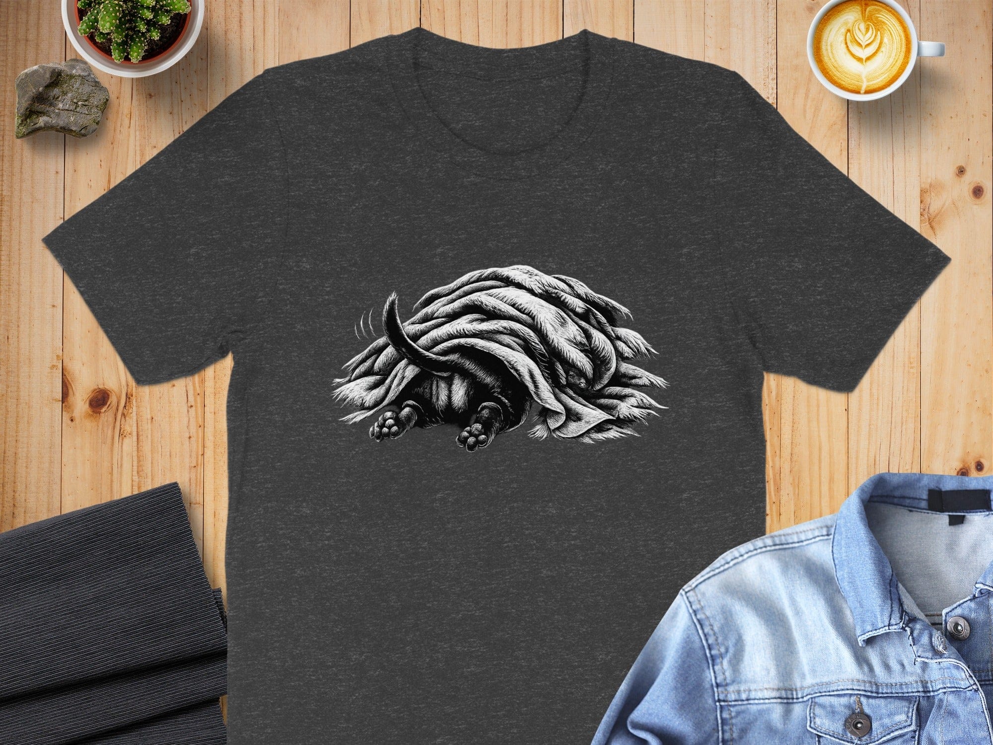 Cute Animal Under Blanket Design T-Shirt