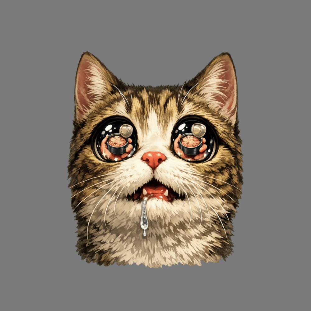 Cute Funny Cat with Drooling Eyes Artwork product