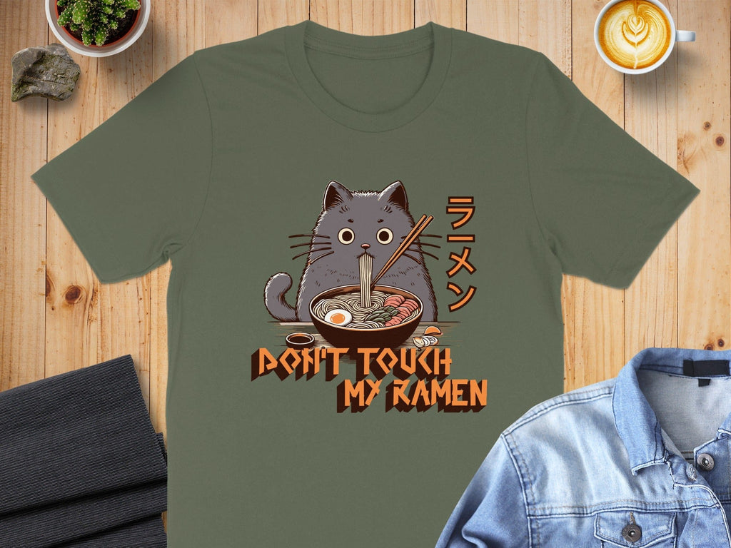 Cute Cat Eating Ramen Don't Touch My Ramen T-Shirt