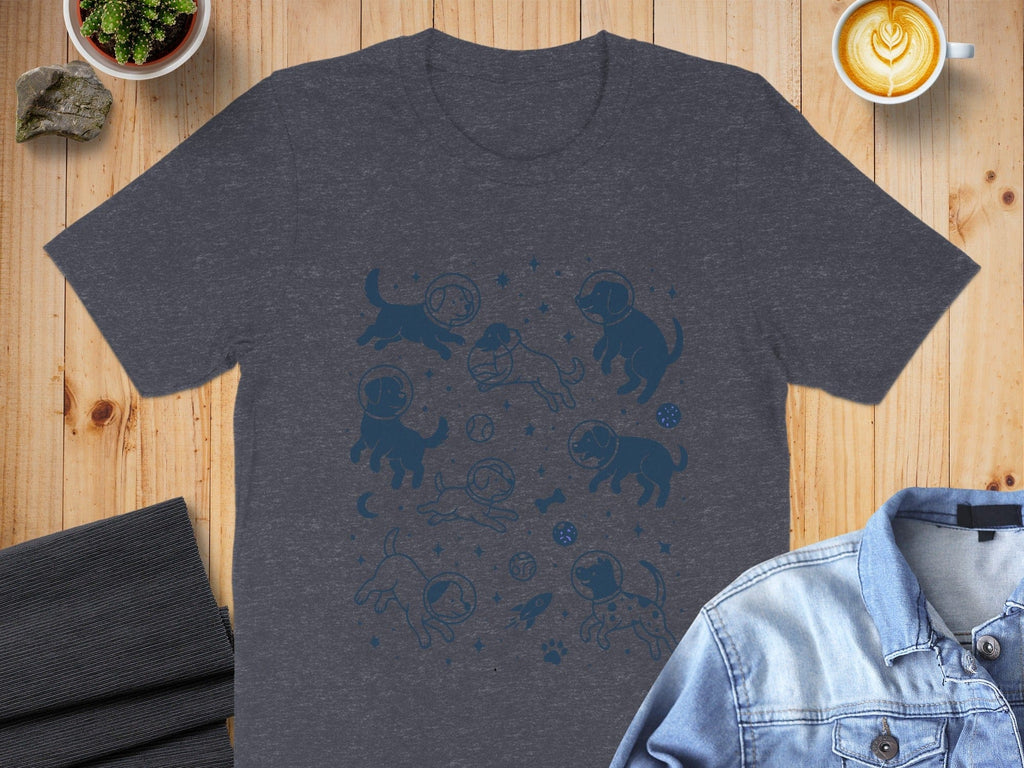 Cute Space Dogs Graphic T-Shirt for Casual Everyday Wear