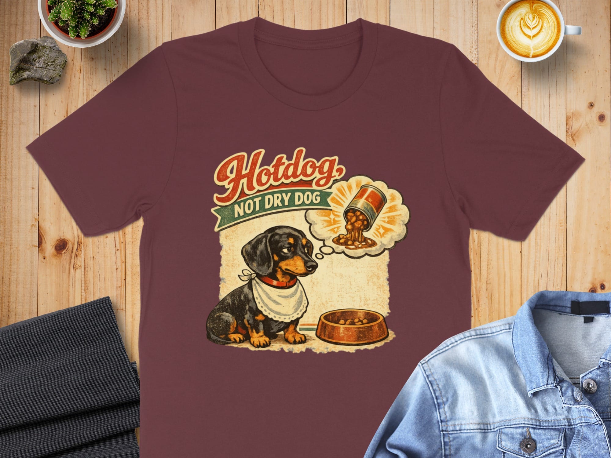 Hotdog Not Dry Dog Vintage Style Dachshund T-Shirt