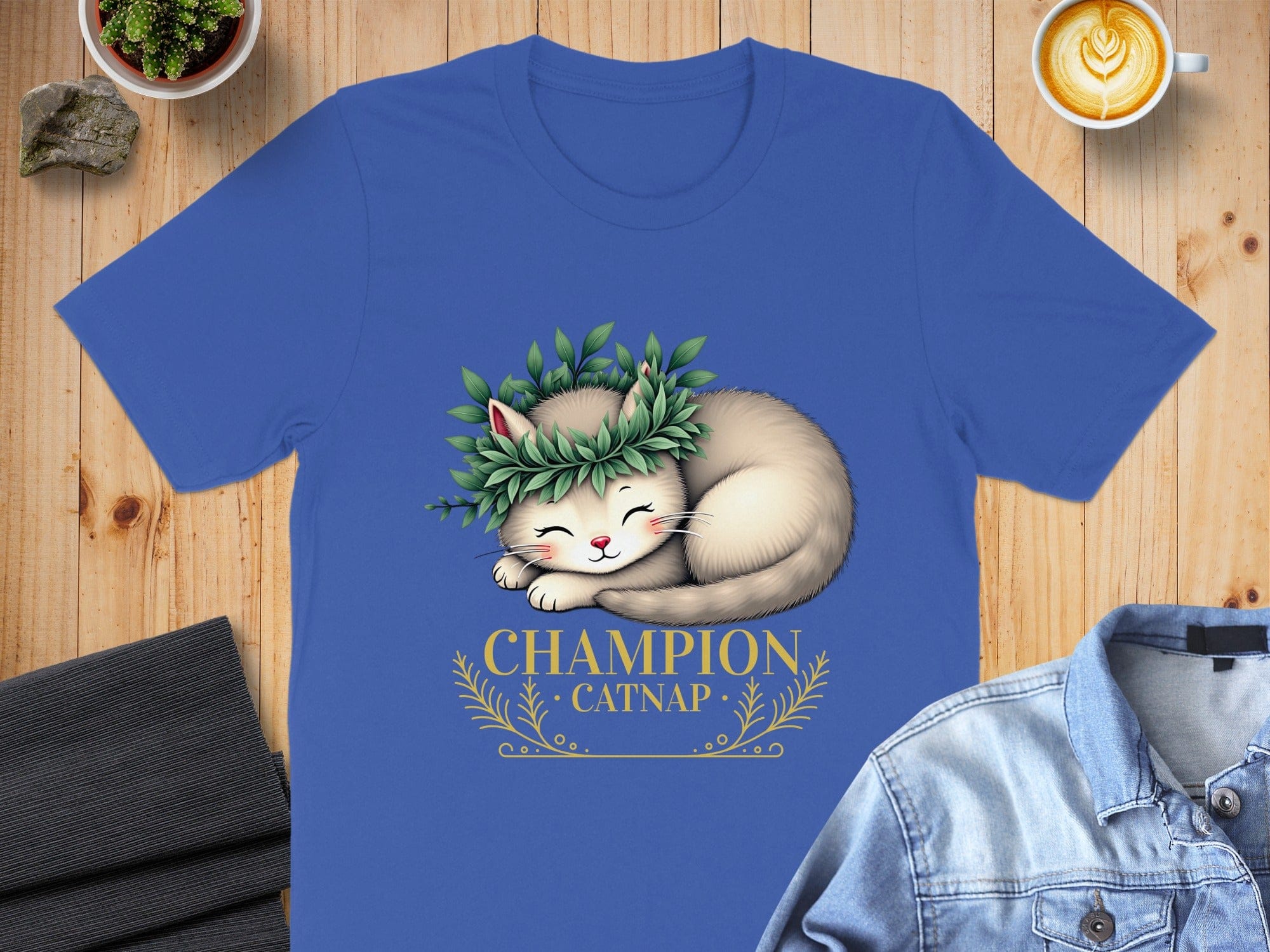 Champion Catnap Adorable Sleeping Cat Illustration T-Shirt