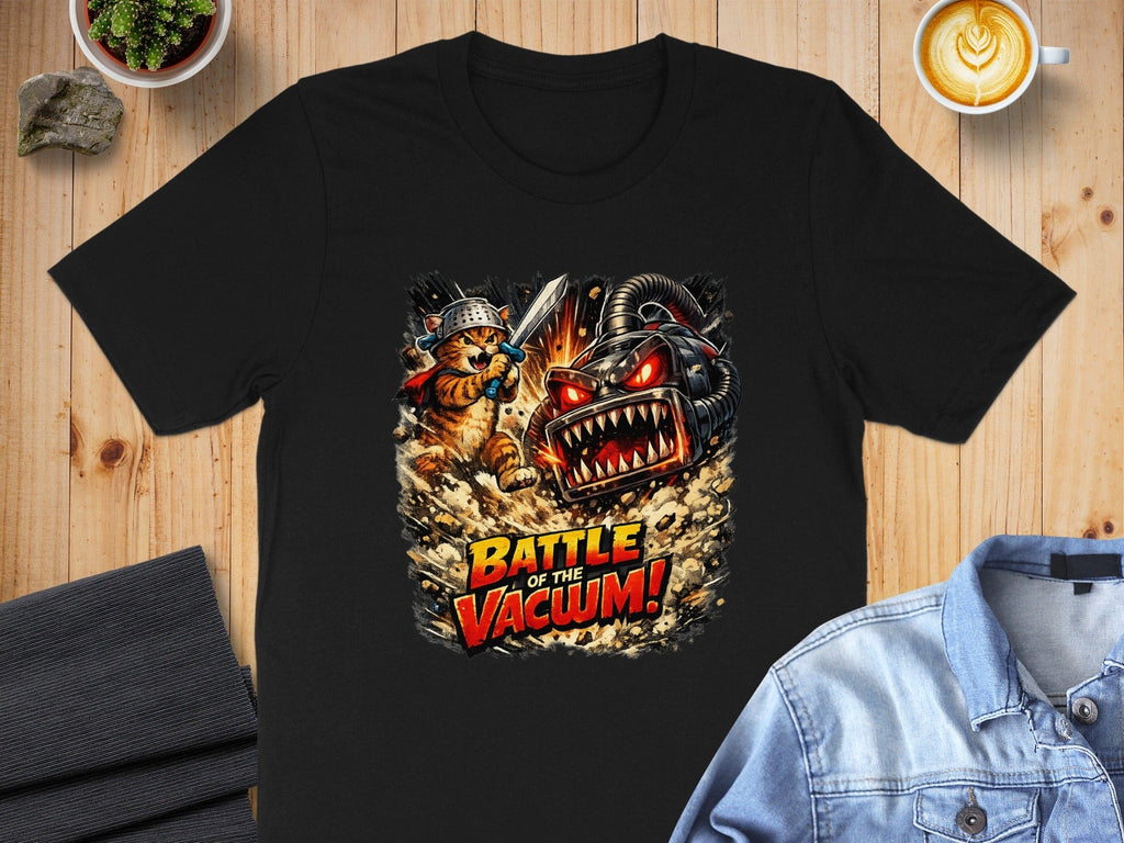 Battle of the Vacuum Cat vs Robot Vacuum Shirt