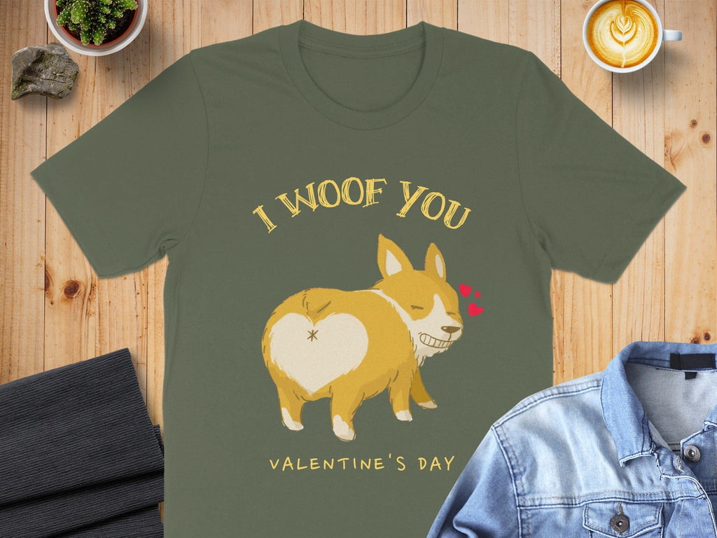 I Woof You Valentine's Day Cute Dog Graphic Shirt