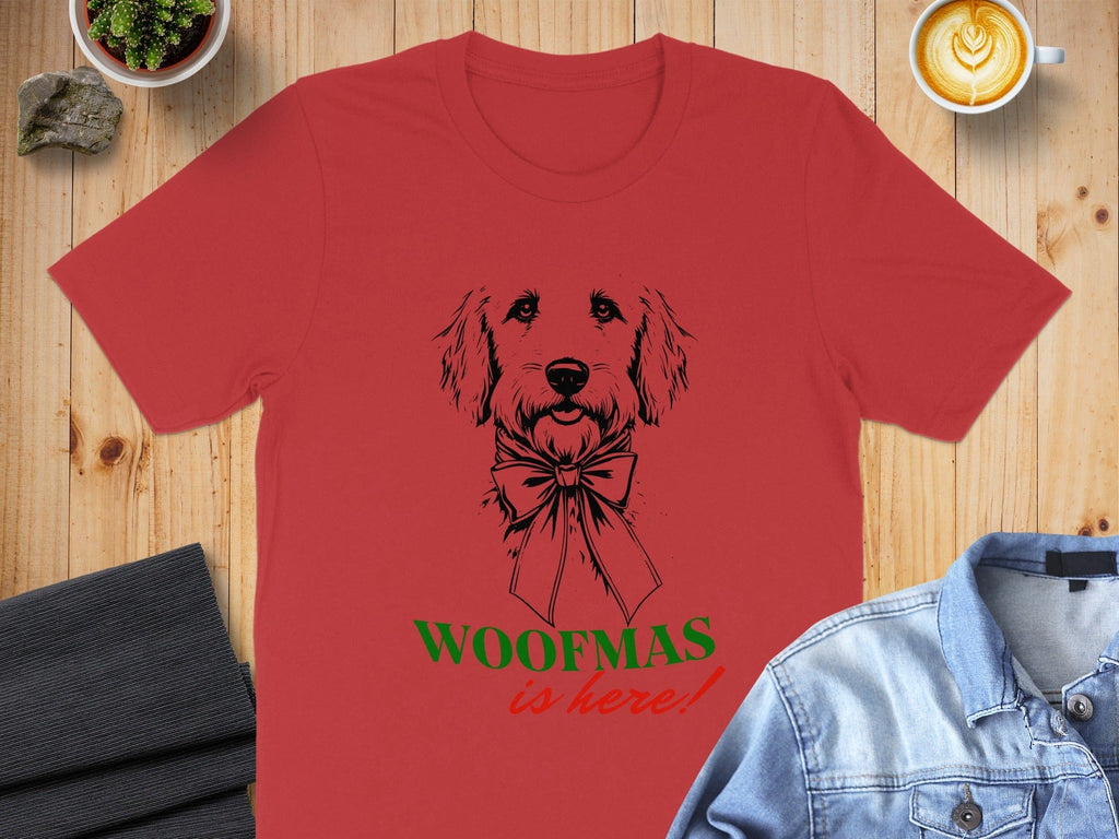 Woofmas Is Here Dog Lover Graphic Tee Shirt Product