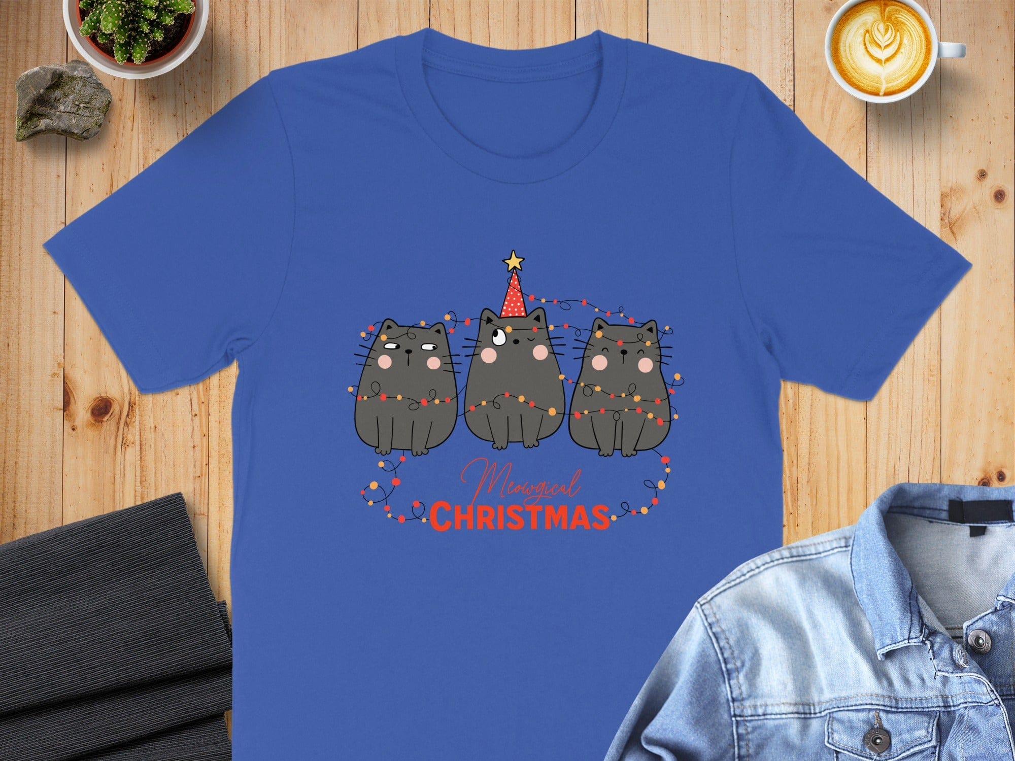 Magical Christmas Cat Shirt Festive Holiday Graphic Tee