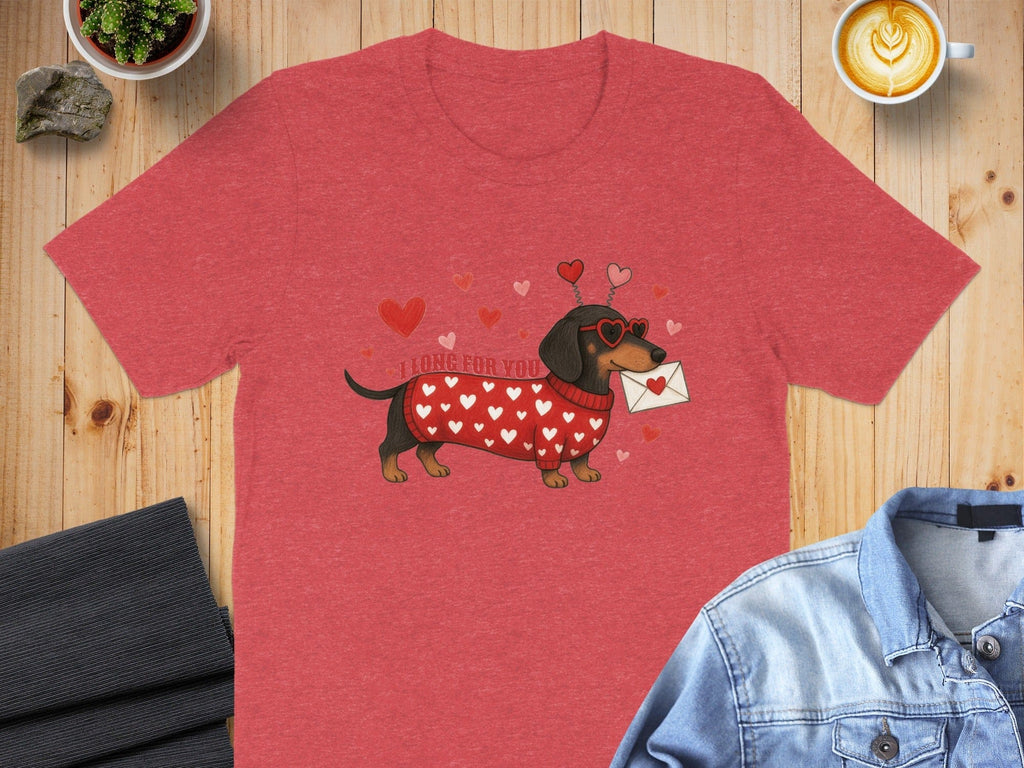 Valentine's Day Dachshund with Love Letter T-shirt