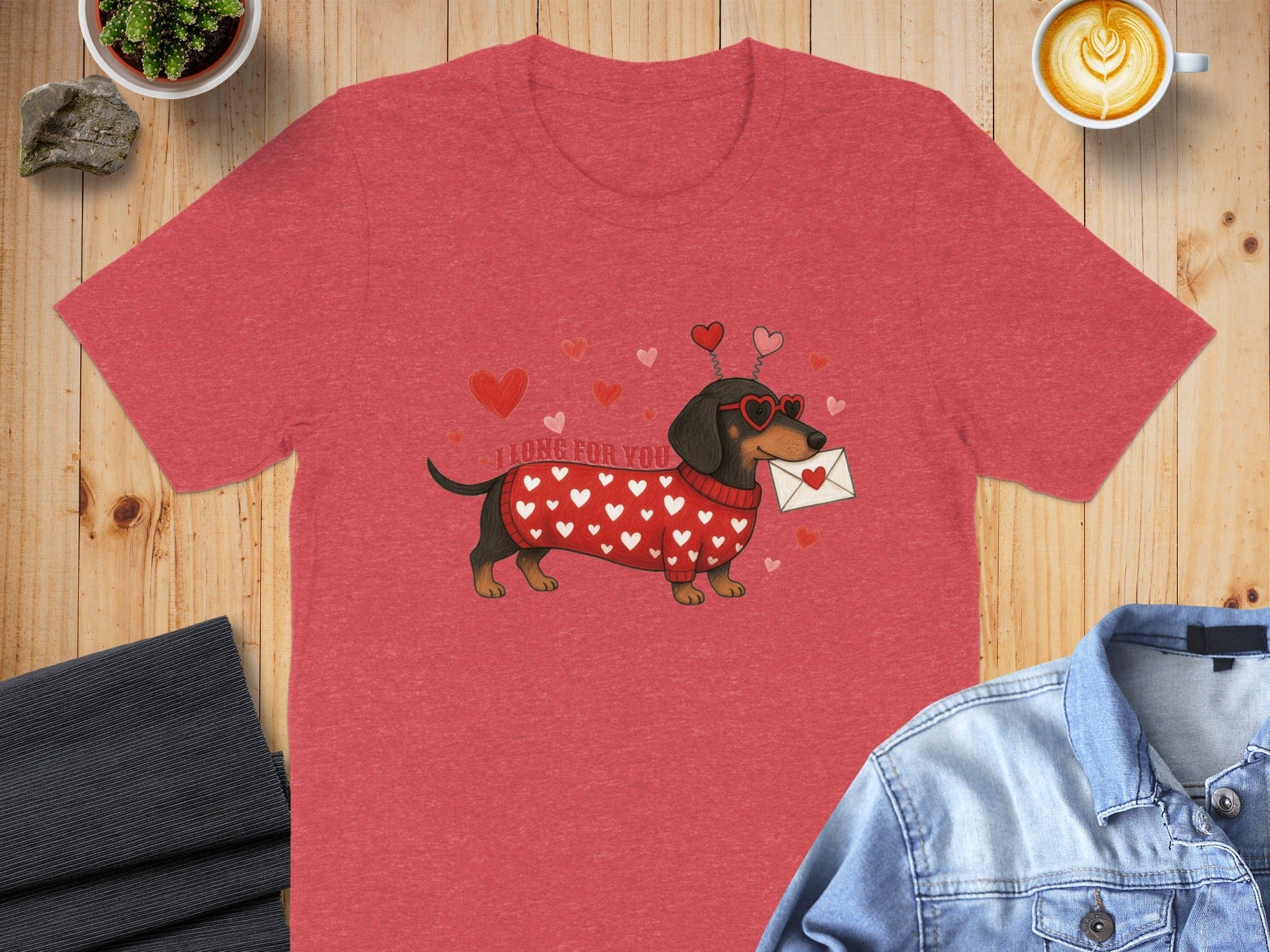Valentine's Day Dachshund with Love Letter T-shirt