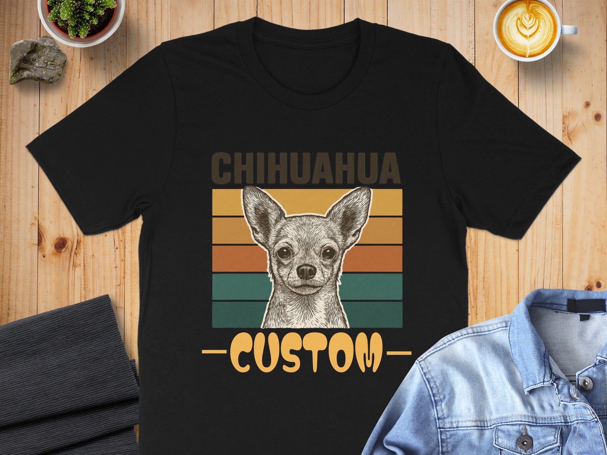 Custom Chihuahua Graphic Tee with Retro Style Design