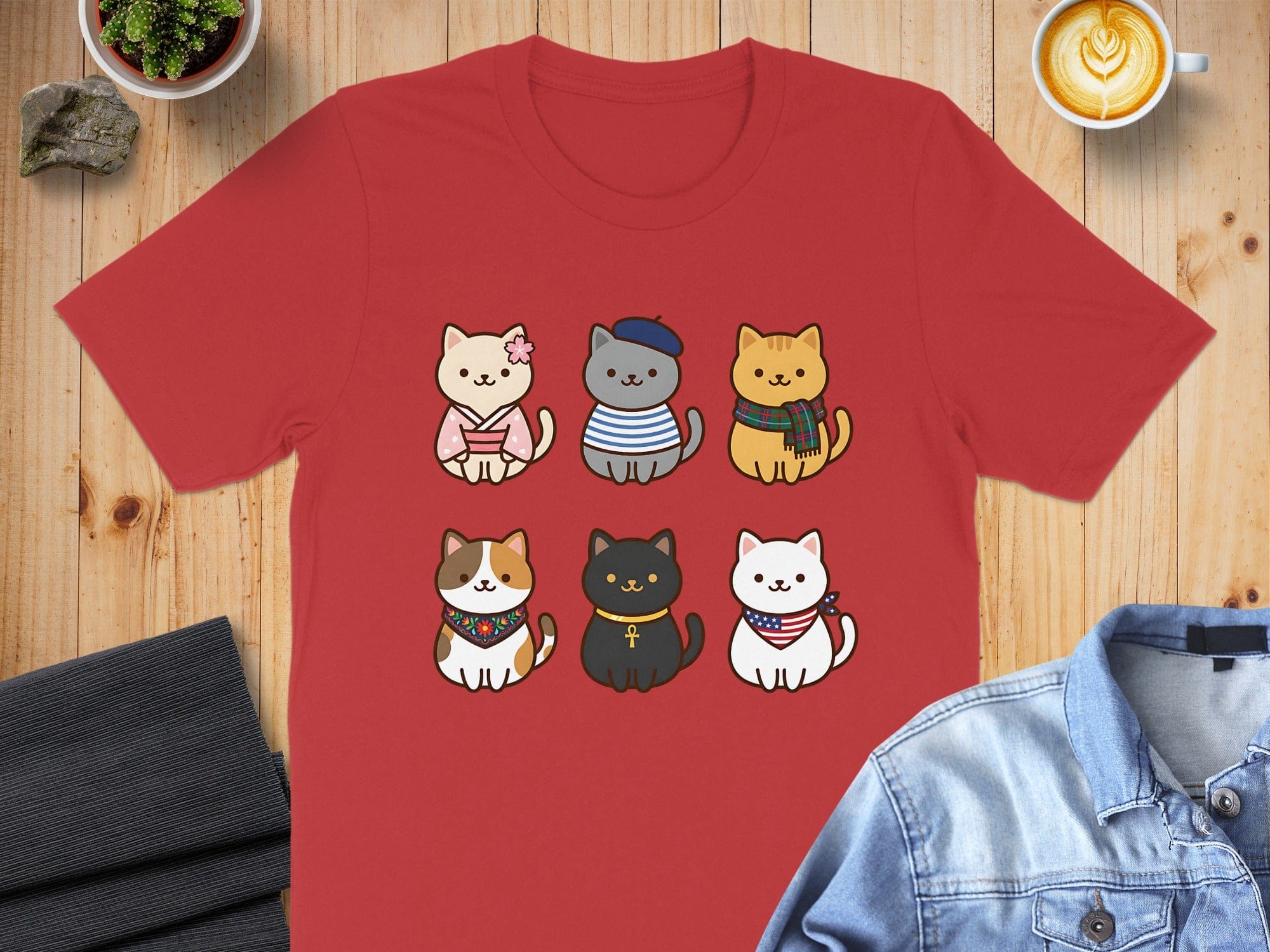 Cute Cartoon Cats Graphic Tee for Pet Lovers