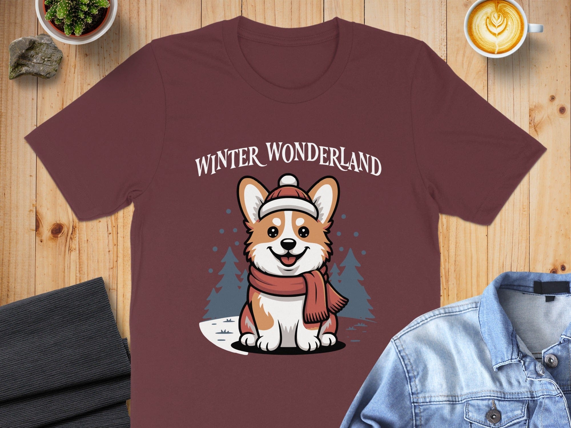 Winter Wonderland Corgi Illustration Shirt