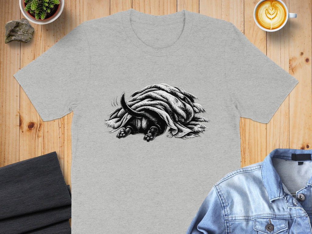 Unique Animal Design Graphic Short Sleeve Gray Shirt