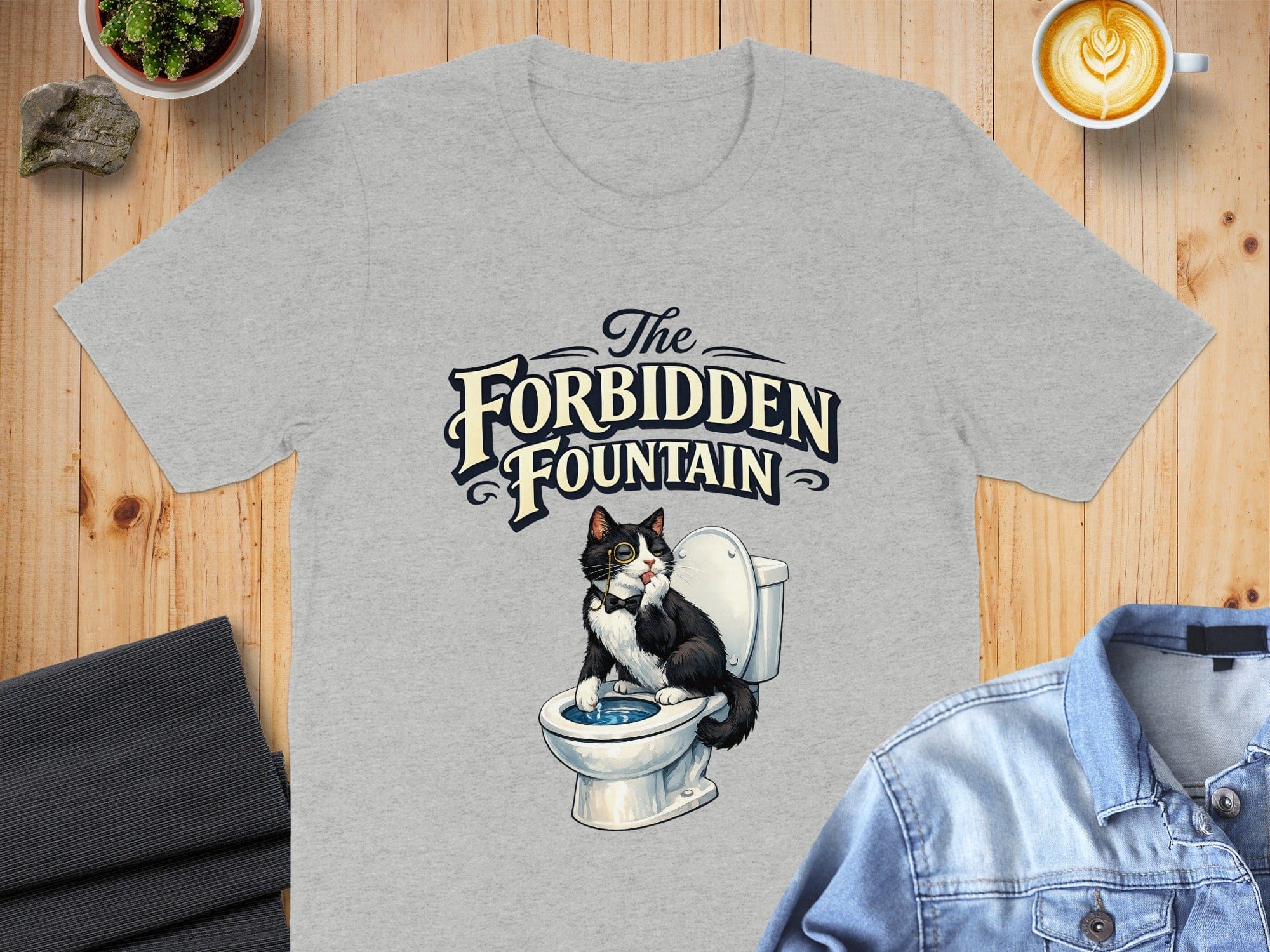 The Forbidden Fountain Funny Cat Toilet T-Shirt
