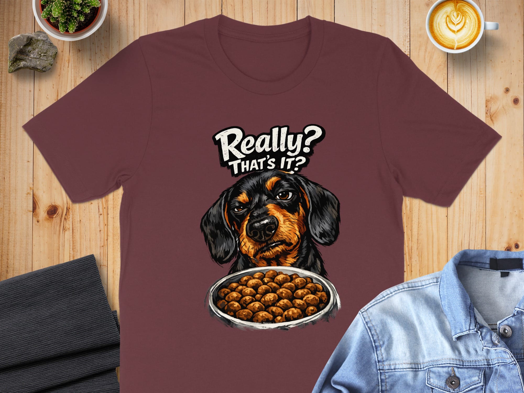 Really That's It Dog with Food Bowl Graphic T-shirt