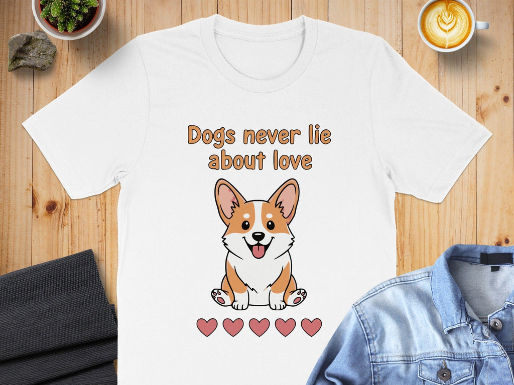 Dogs Never Lie About Love Heart Design Shirt