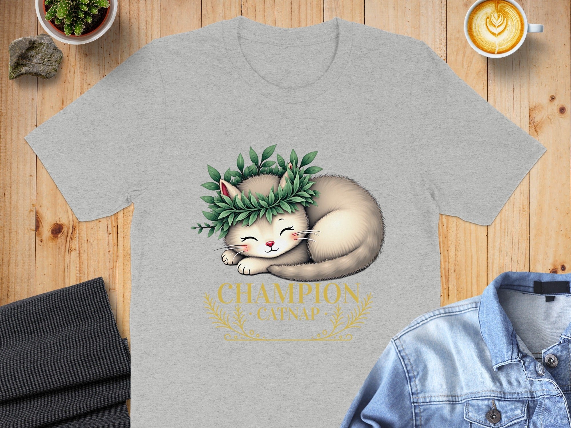 Champion Catnap Graphic T-shirt with Cute Cat Design