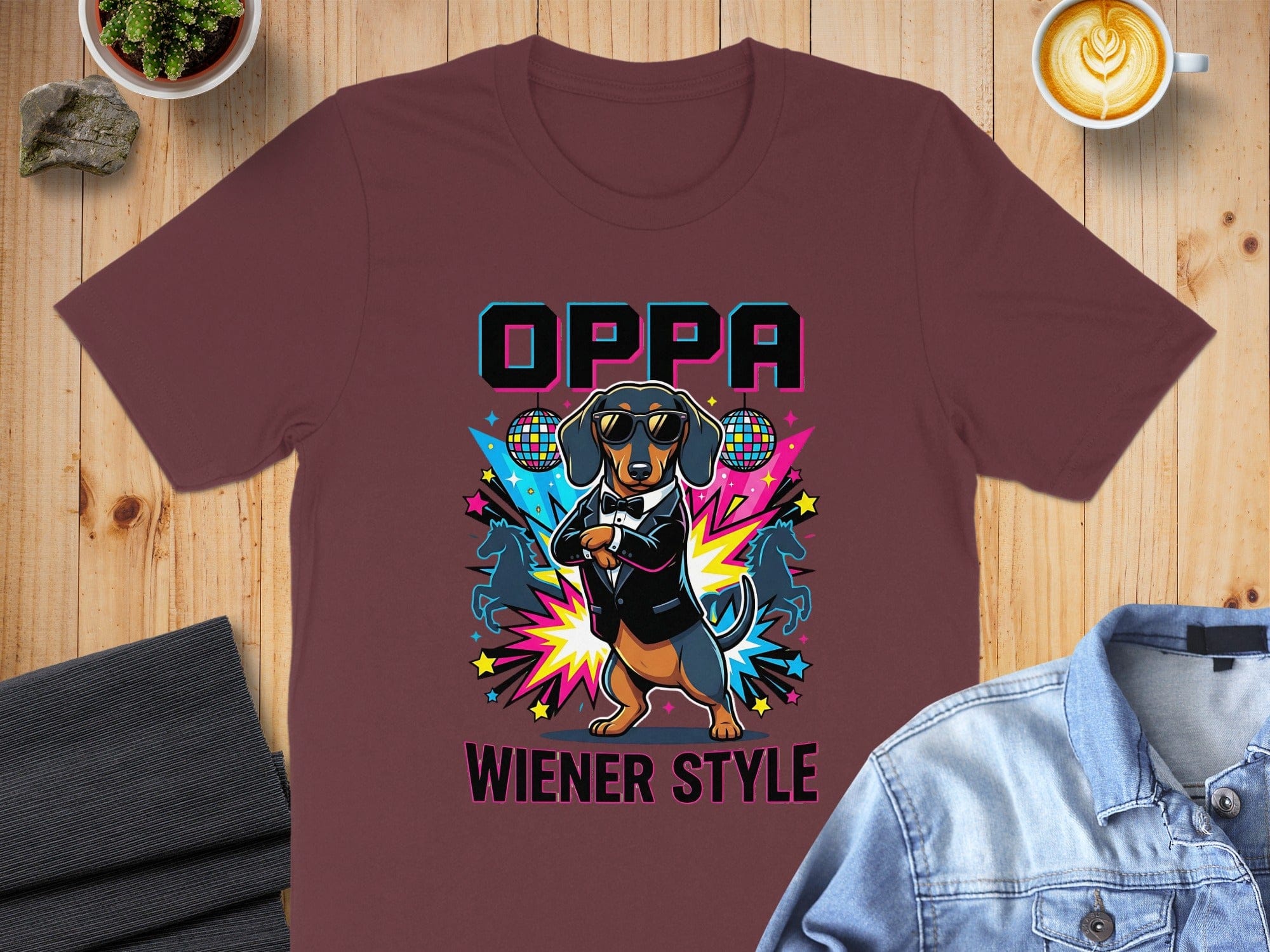 OPPA Wiener Style Cool Dog Graphic T-Shirt