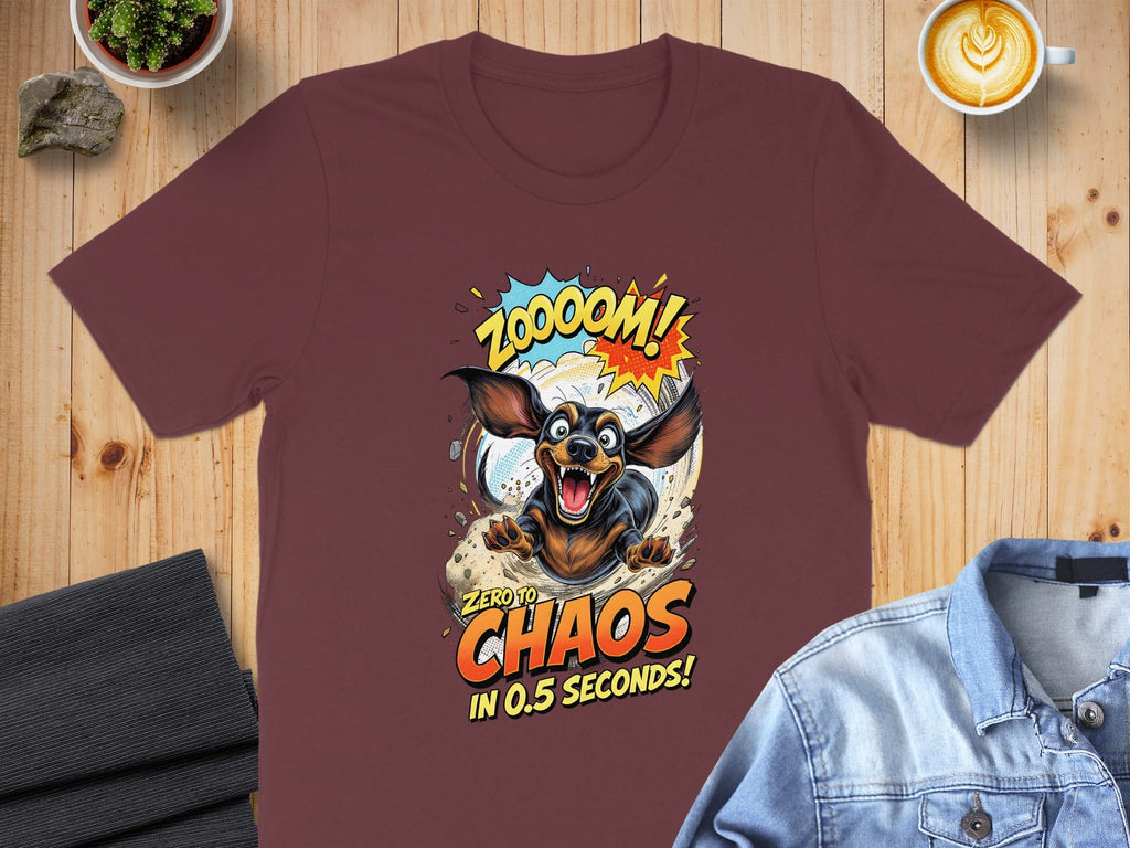 ZOOOOM Zero to Chaos in 0.5 Seconds Dog Graphic T-Shirt