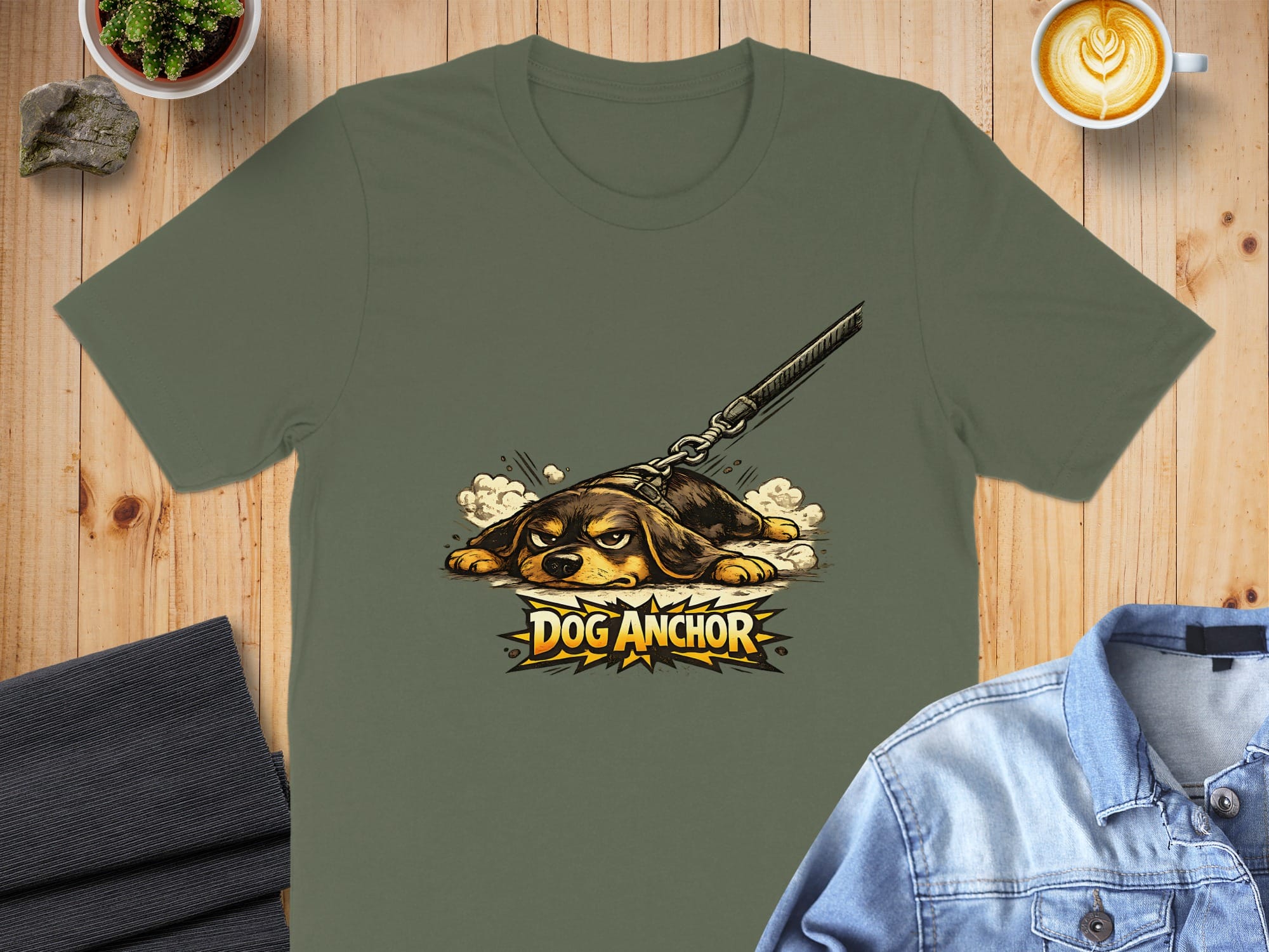 Dog Anchor Graphic Printed Short Sleeve T-Shirt