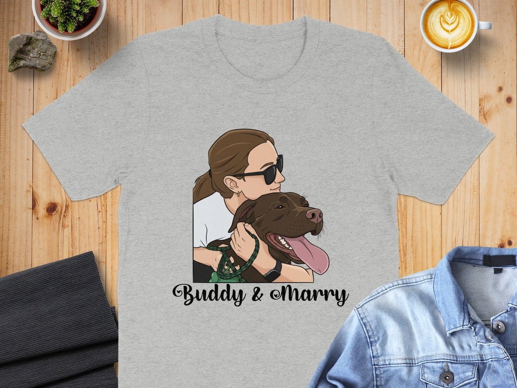 Buddy & Marry Graphic T-Shirt with Pet Drawing