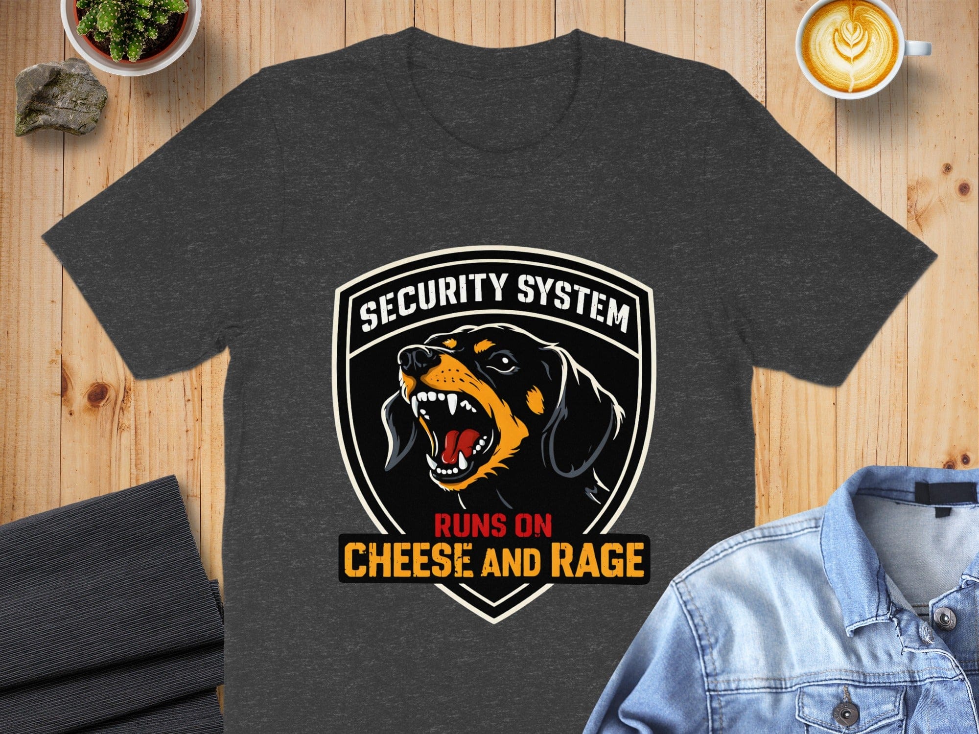 Security System Runs on Cheese and Rage T-shirt