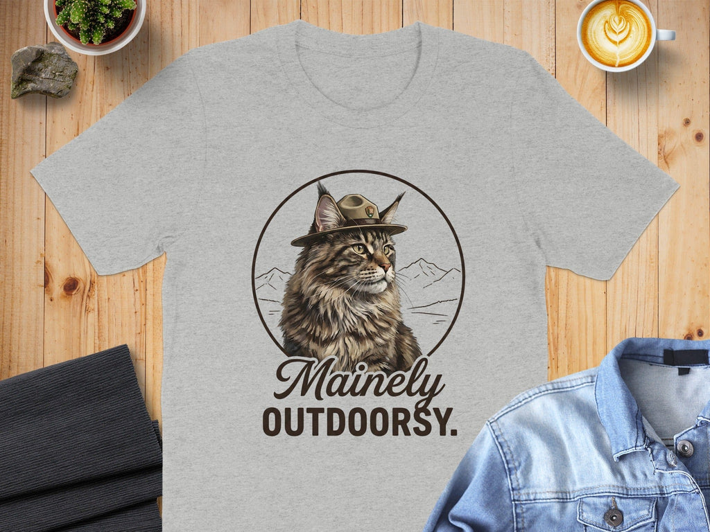 Mainly Outdoorsy Maine Coon Cat T-Shirt