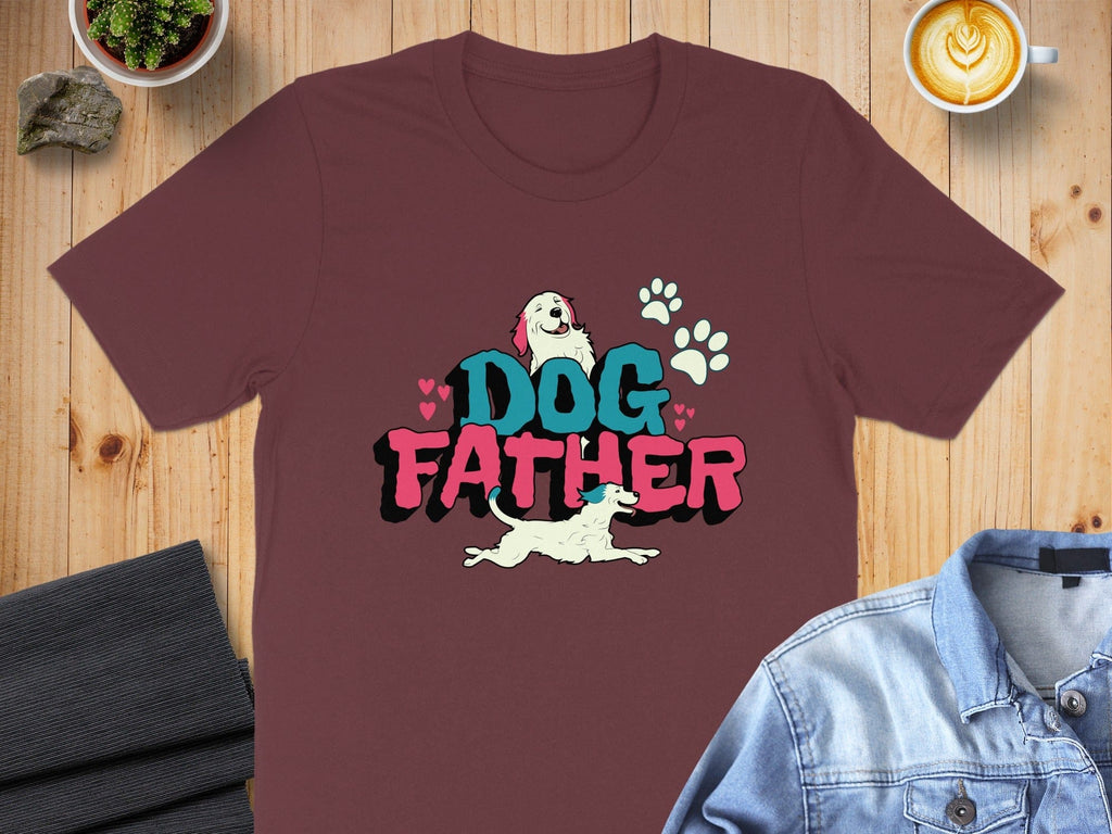 Dog Father Graphic Tee with Colorful Lettering