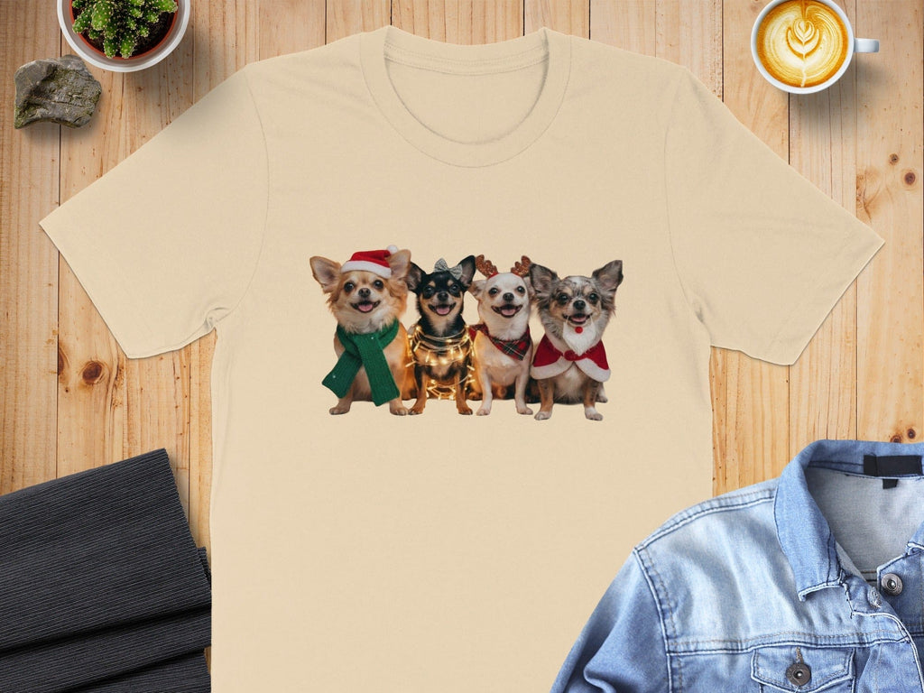Festive Dogs Graphic Cute Cartoon Print T-shirt