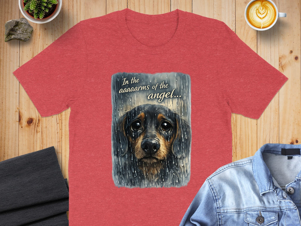 In the Arms of the Angel Sad Dog T-Shirt