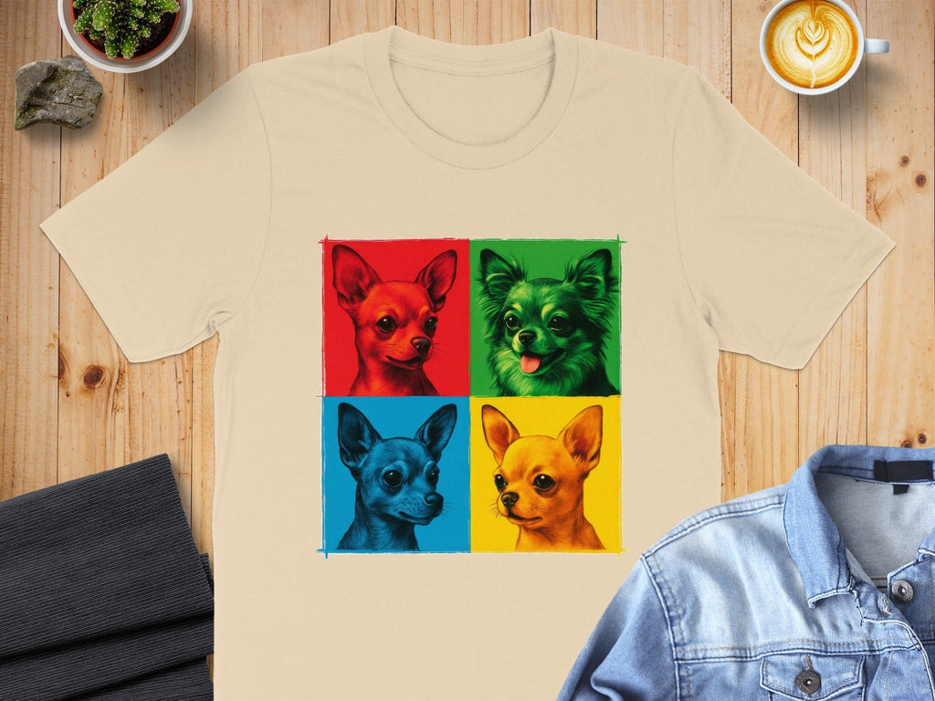 Colorful Chihuahua Portraits T-Shirt for Dog Lovers