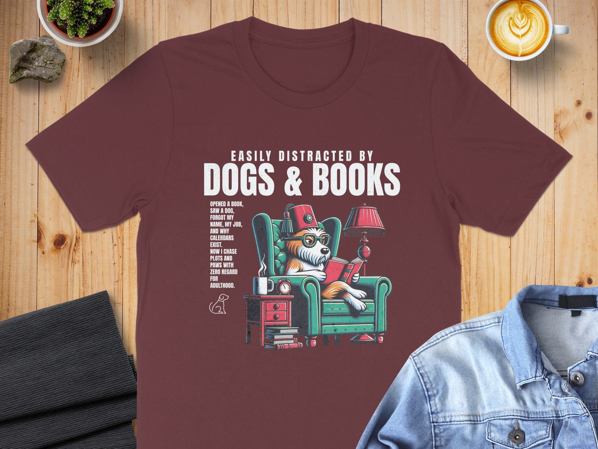 Easily Distracted by Dogs and Books T-shirt